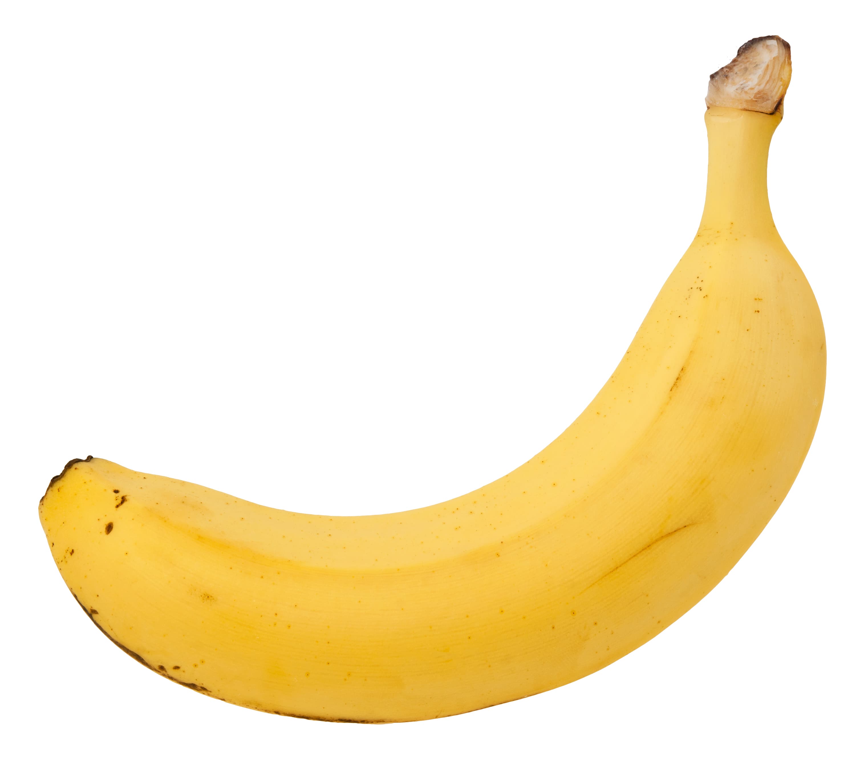Einzelne gelbe Banane mit Schale